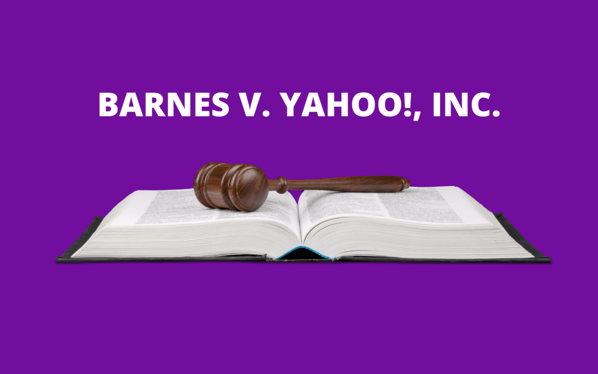 Barnes V. Yahoo! Inc. Immunity Test Correction